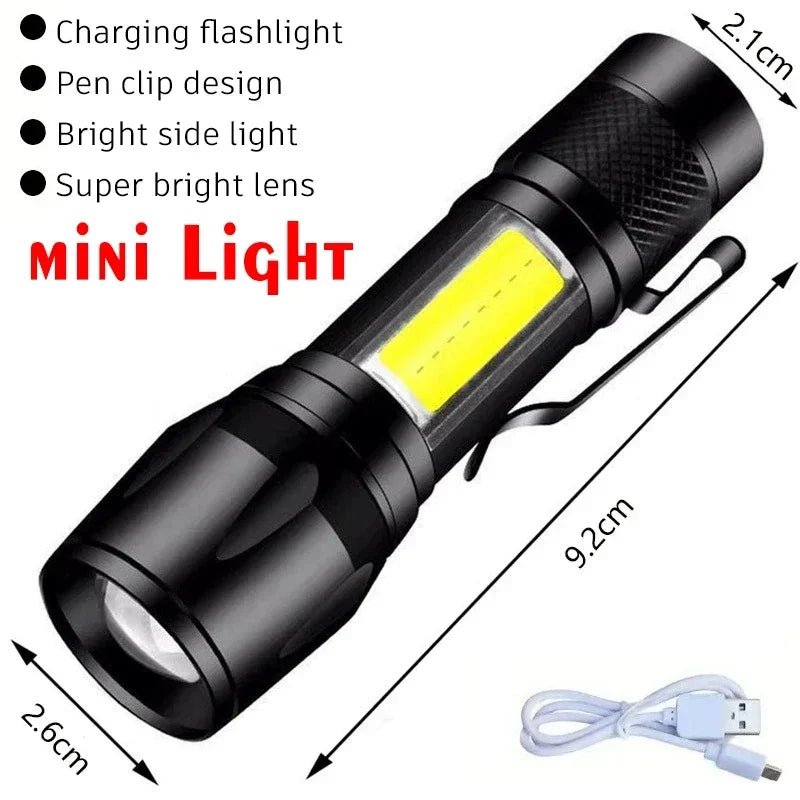 100000LM Super Bright Flashlight Rechargeable LED Torch Long Range Tactical Lamp for Outdoor Waterproof Camping Fishing Lantern - LeeHT