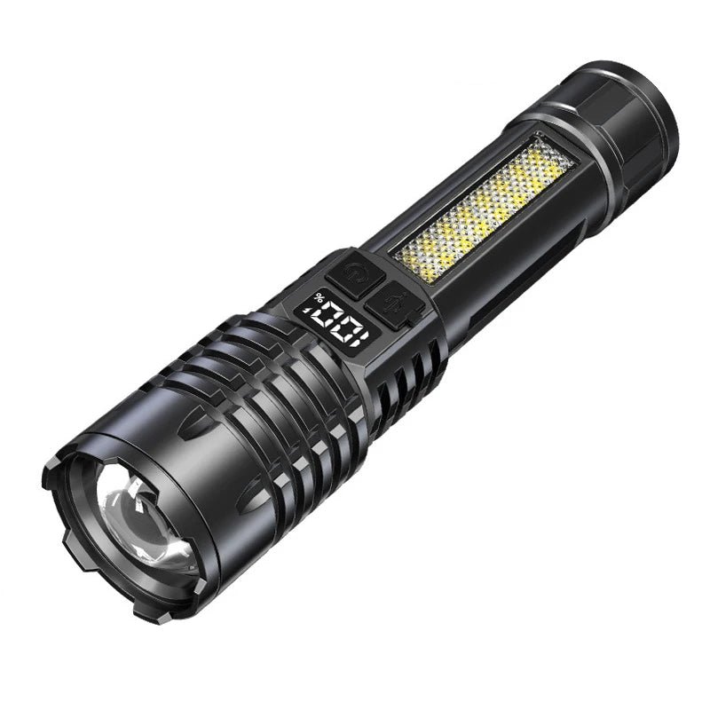 100000LM Super Bright Flashlight Rechargeable LED Torch Long Range Tactical Lamp for Outdoor Waterproof Camping Fishing Lantern - LeeHT
