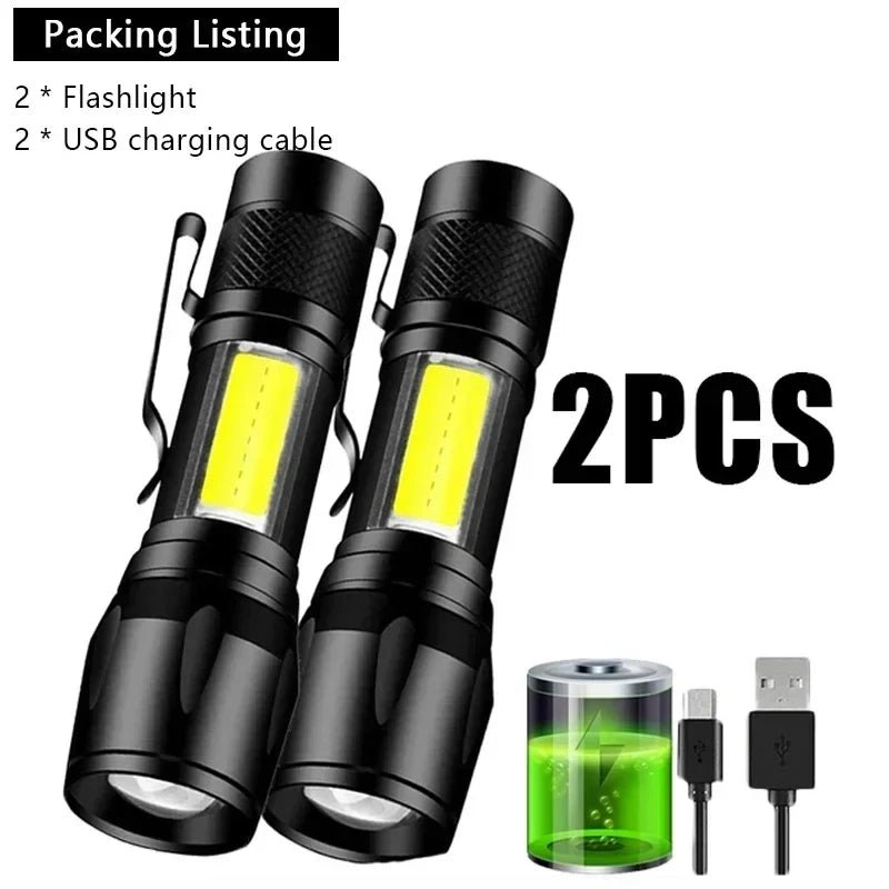 100000LM Super Bright Flashlight Rechargeable LED Torch Long Range Tactical Lamp for Outdoor Waterproof Camping Fishing Lantern - LeeHT