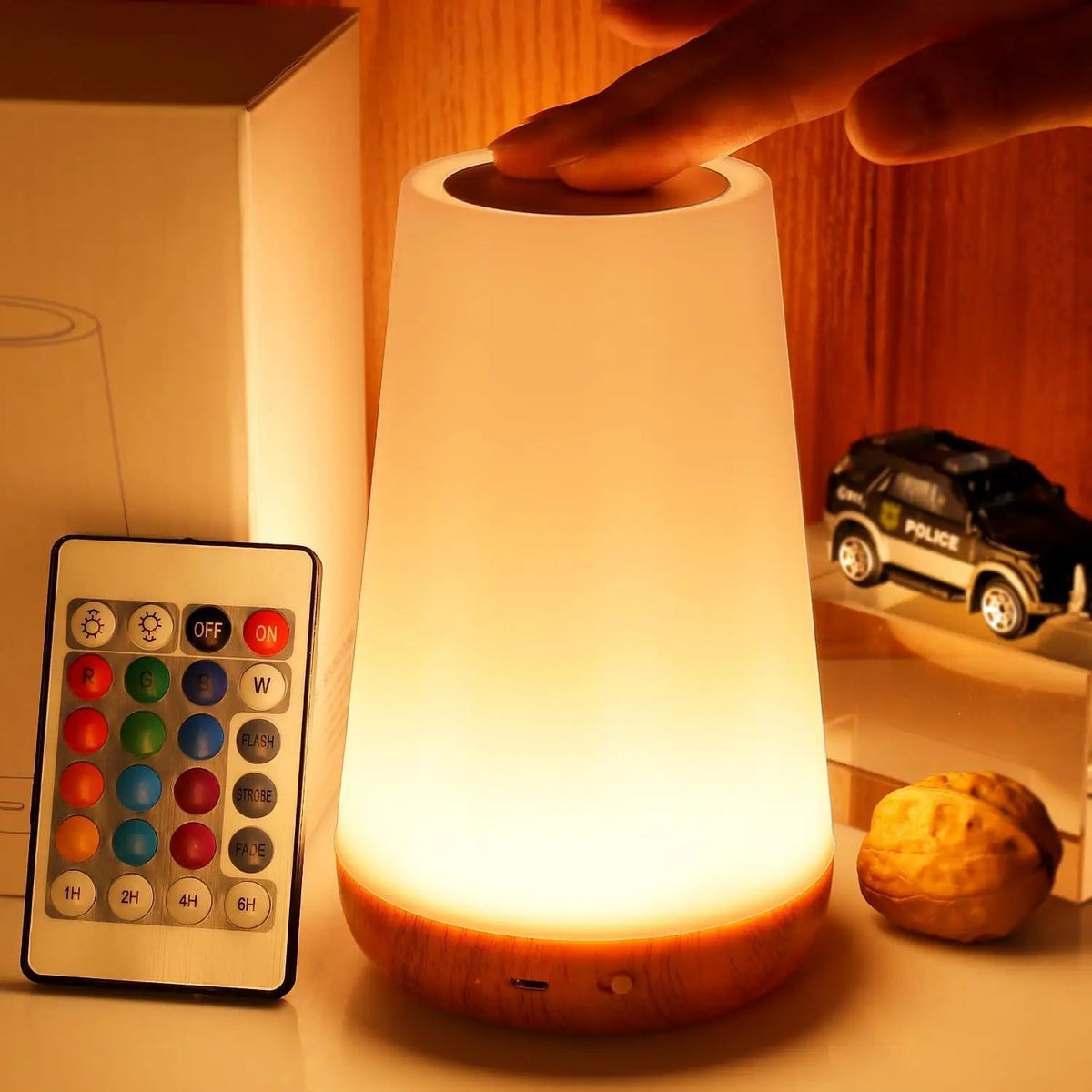 13 Color Changing Night Light Remote Control Touch USB Rechargeable RGB Night Lamp Dimmable Lamp Portable Table Bedside Lamp - LeeHT