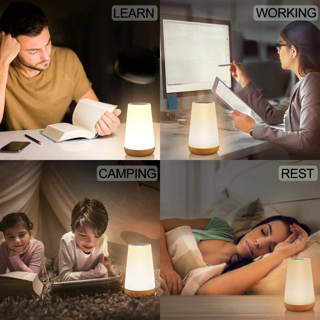 13 Color Changing Night Light Remote Control Touch USB Rechargeable RGB Night Lamp Dimmable Lamp Portable Table Bedside Lamp - LeeHT
