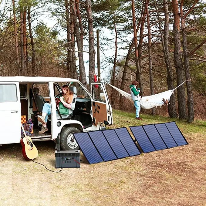 140W Portable Solar Panel Charger for Laptop Cellphone, Waterproof IP65 Foldable Solar Panel with DC and USB Output - LeeHT