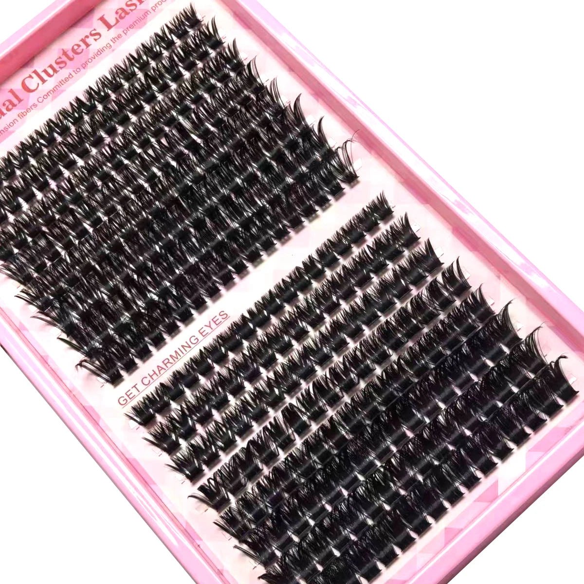 15Rows Lash Clusters Spikes Eyelash Extensions Spiky Lashes Extension Thick Individual Cluster Lashes with Spikes&Bottom Lashes - LeeHT