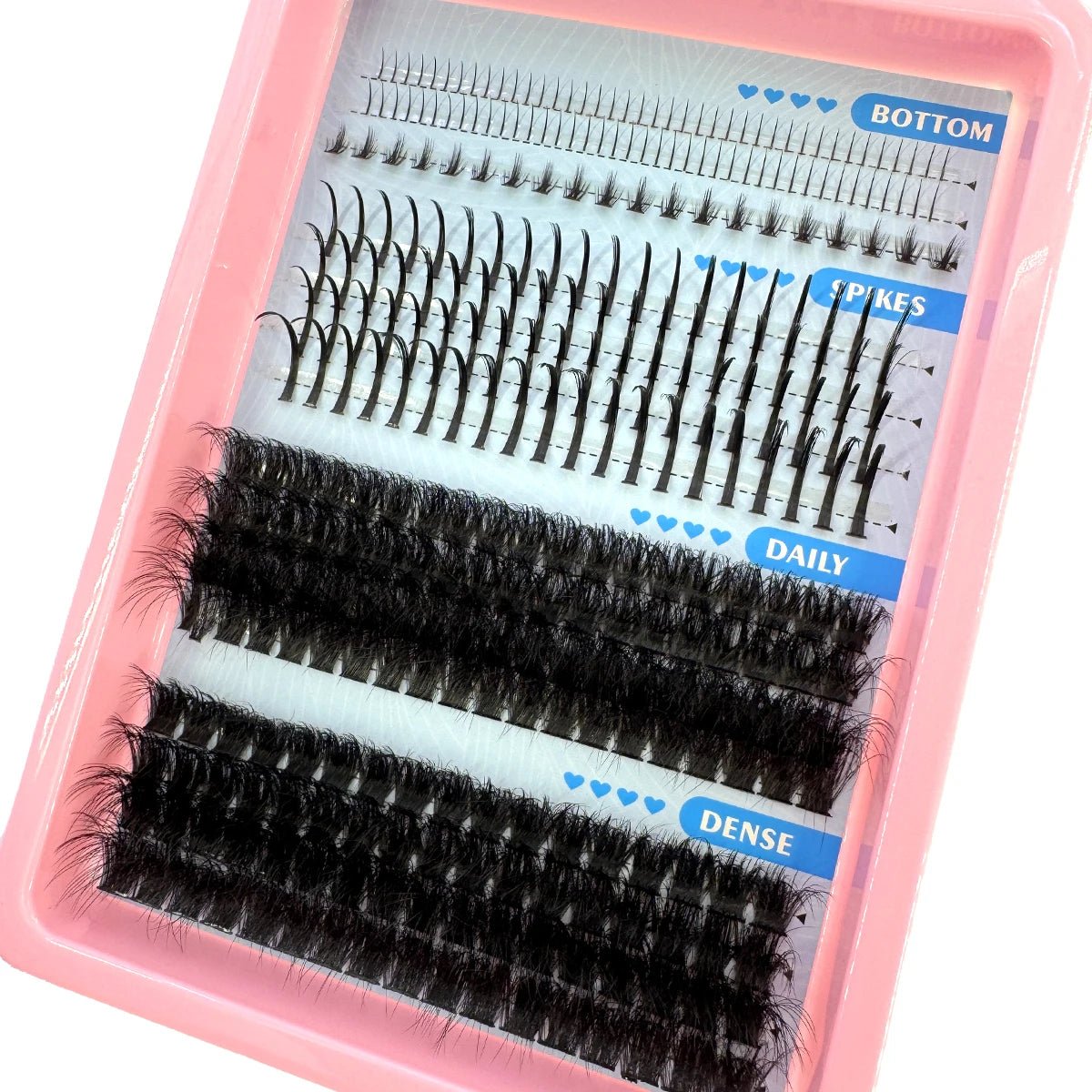15Rows Lash Clusters Spikes Eyelash Extensions Spiky Lashes Extension Thick Individual Cluster Lashes with Spikes&Bottom Lashes - LeeHT