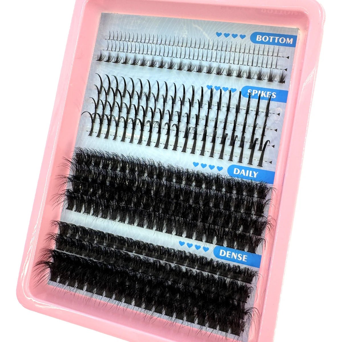 15Rows Lash Clusters Spikes Eyelash Extensions Spiky Lashes Extension Thick Individual Cluster Lashes with Spikes&Bottom Lashes - LeeHT