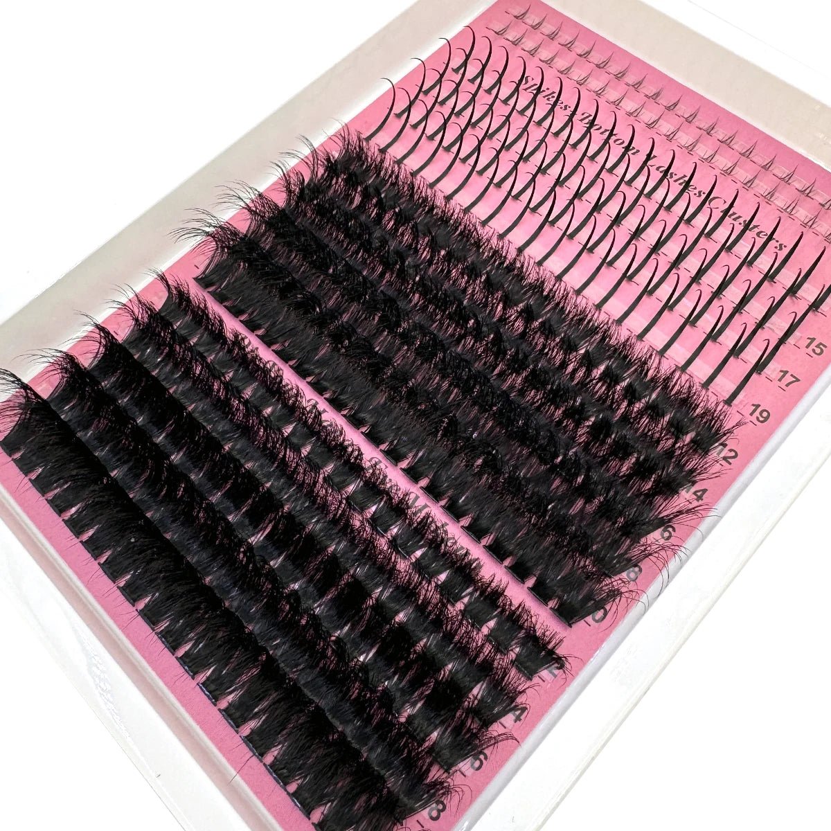 15Rows Lash Clusters Spikes Eyelash Extensions Spiky Lashes Extension Thick Individual Cluster Lashes with Spikes&Bottom Lashes - LeeHT