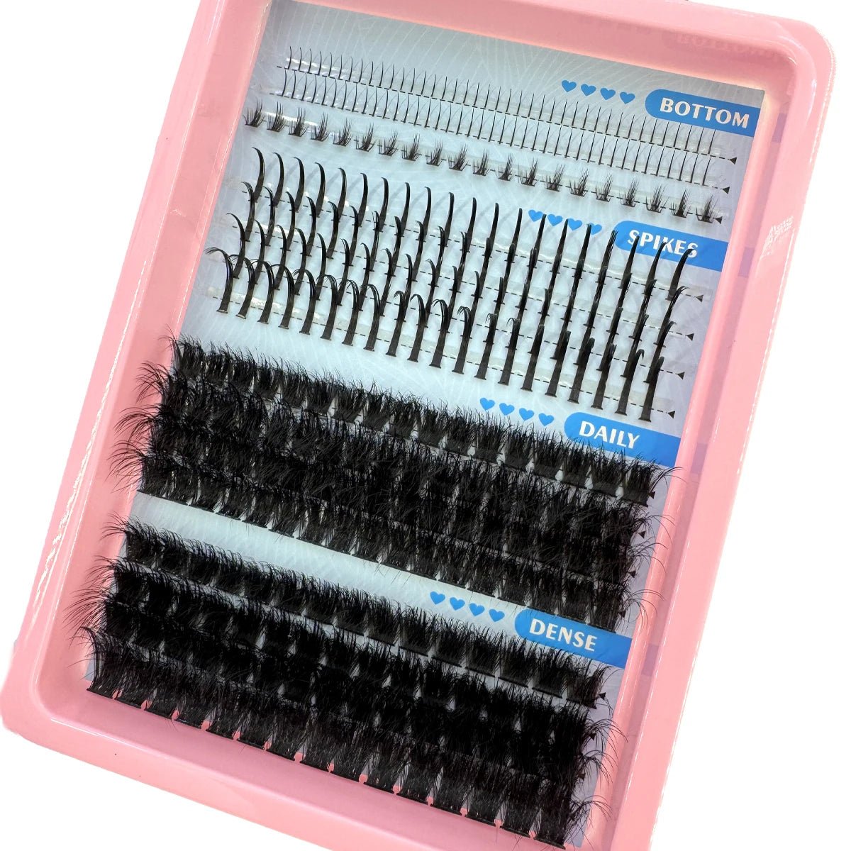 15Rows Lash Clusters Spikes Eyelash Extensions Spiky Lashes Extension Thick Individual Cluster Lashes with Spikes&Bottom Lashes - LeeHT