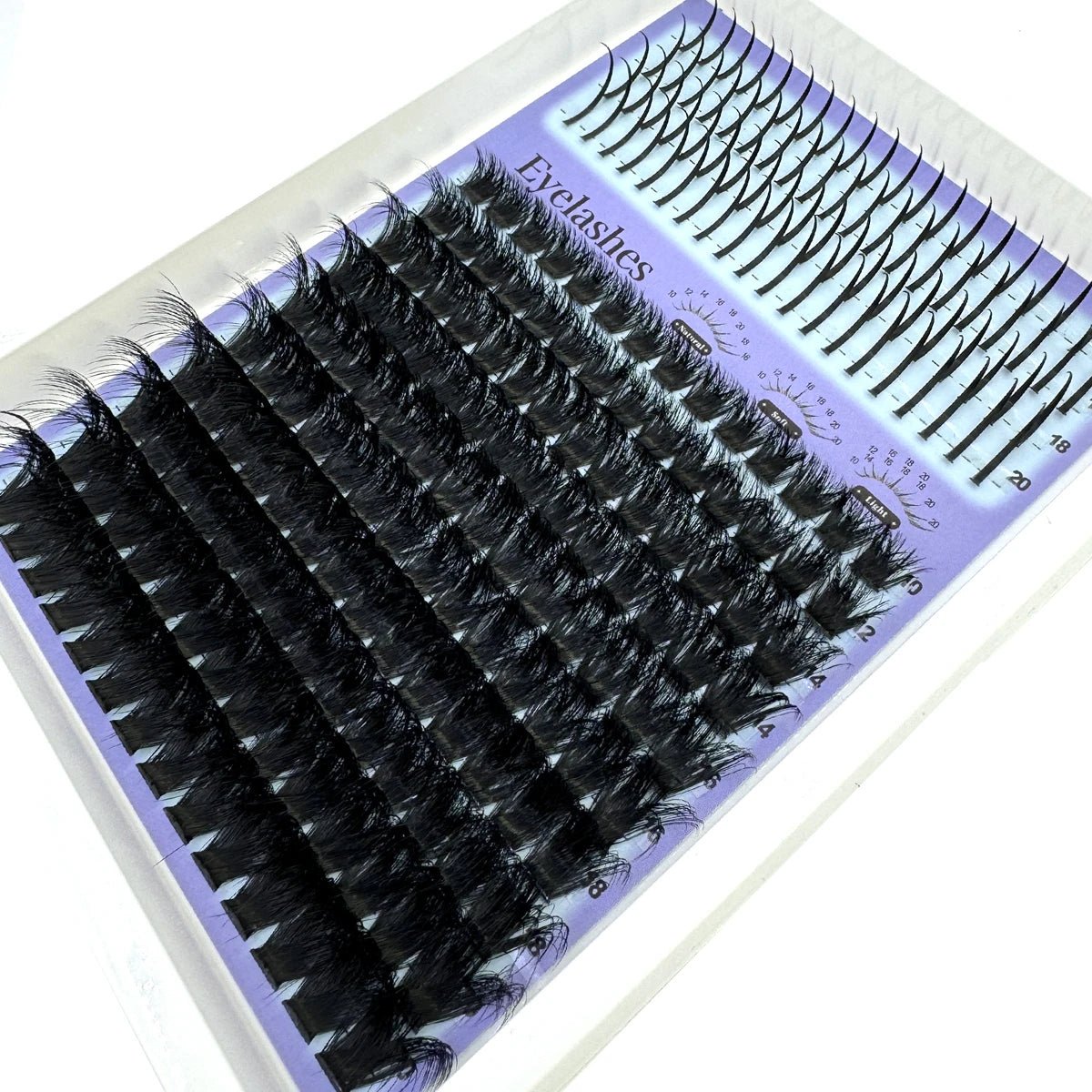 15Rows Lash Clusters Spikes Eyelash Extensions Spiky Lashes Extension Thick Individual Cluster Lashes with Spikes&Bottom Lashes - LeeHT