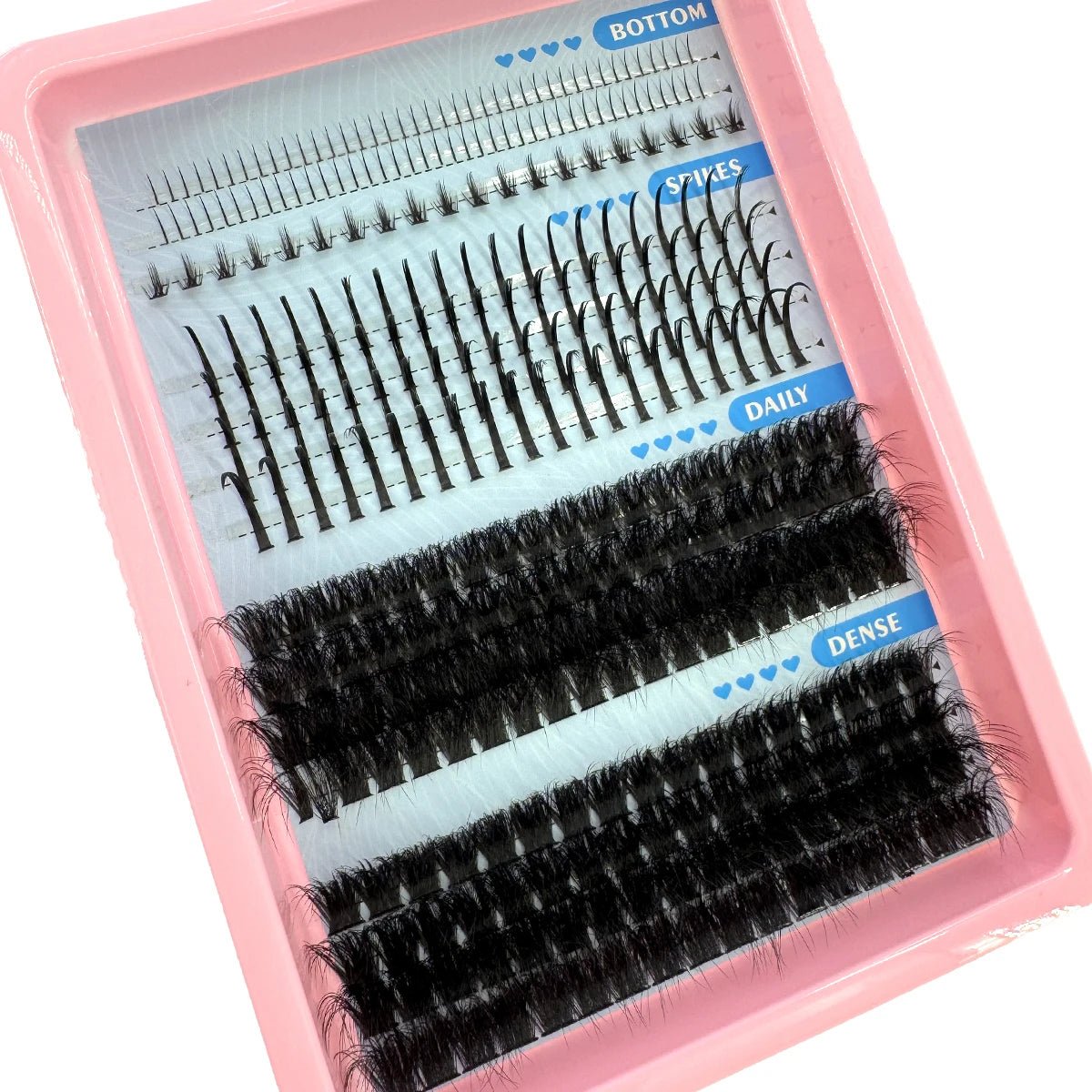 15Rows Lash Clusters Spikes Eyelash Extensions Spiky Lashes Extension Thick Individual Cluster Lashes with Spikes&Bottom Lashes - LeeHT