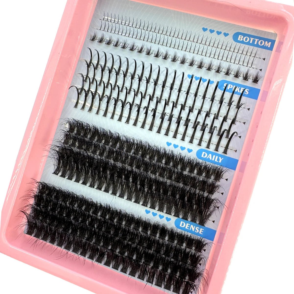 15Rows Lash Clusters Spikes Eyelash Extensions Spiky Lashes Extension Thick Individual Cluster Lashes with Spikes&Bottom Lashes - LeeHT