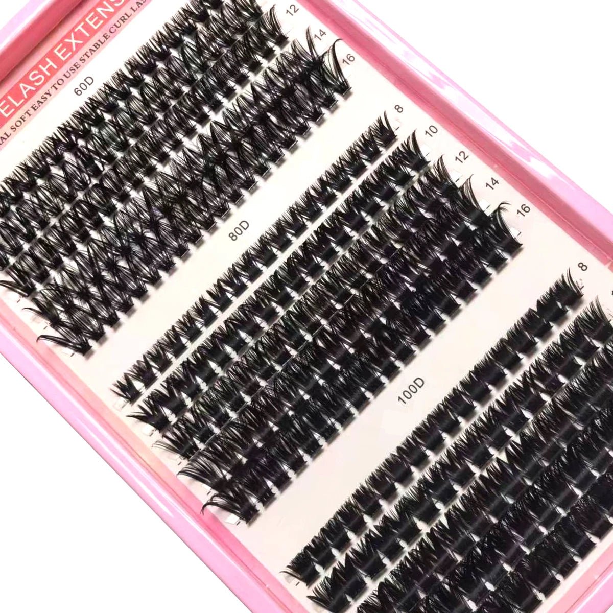 15Rows Lash Clusters Spikes Eyelash Extensions Spiky Lashes Extension Thick Individual Cluster Lashes with Spikes&Bottom Lashes - LeeHT