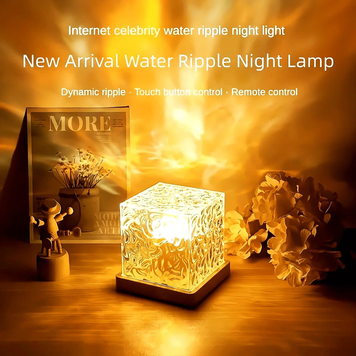 16Colors Ocean Wave Aurora Projector Light Touch LED Night Light Remote Dimmable Auto Rotating USB Powered Gift Party Decoration - LeeHT