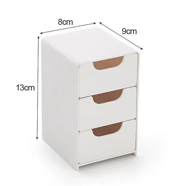 1pc 3-Tier Desktop Organizer with Drawers, Plastic Storage Box for Stationery/School/Office Supplies - LeeHT
