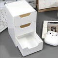 1pc 3-Tier Desktop Organizer with Drawers, Plastic Storage Box for Stationery/School/Office Supplies - LeeHT