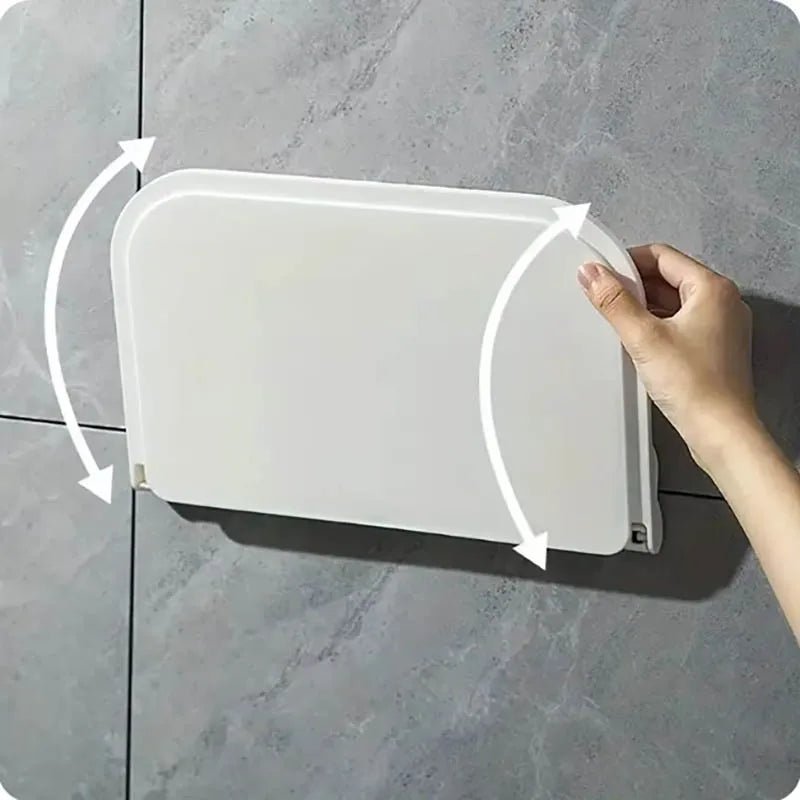 1pc Foldable Wall-mounted Shelf, For Bathroom, Toilet, Kitchen, Bedside, No Drilling Phone Storage, Wifi Router Storage - LeeHT