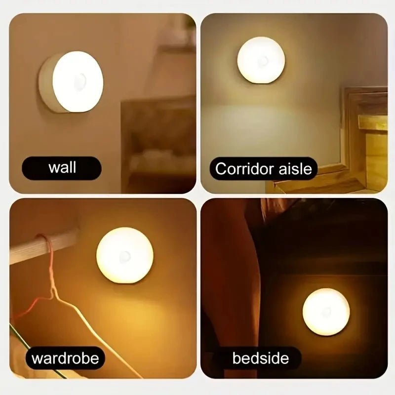 1pc Motion Sensor Night Light - Wireless LED Detector Lamp for Bedroom, Staircase, Closet, and Room Decor - LeeHT