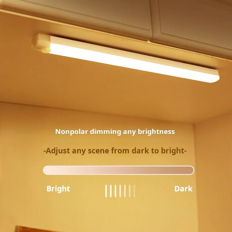 1pc Wireless Rechargeable LED Motion Sensor Cabinet Light - Ideal for Closet, Kitchen, Wardrobe, Stairs - Battery Operated Night - LeeHT
