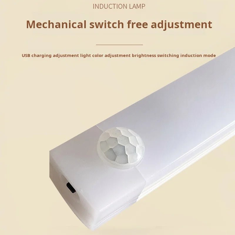 1pc Wireless Rechargeable LED Motion Sensor Cabinet Light - Ideal for Closet, Kitchen, Wardrobe, Stairs - Battery Operated Night - LeeHT