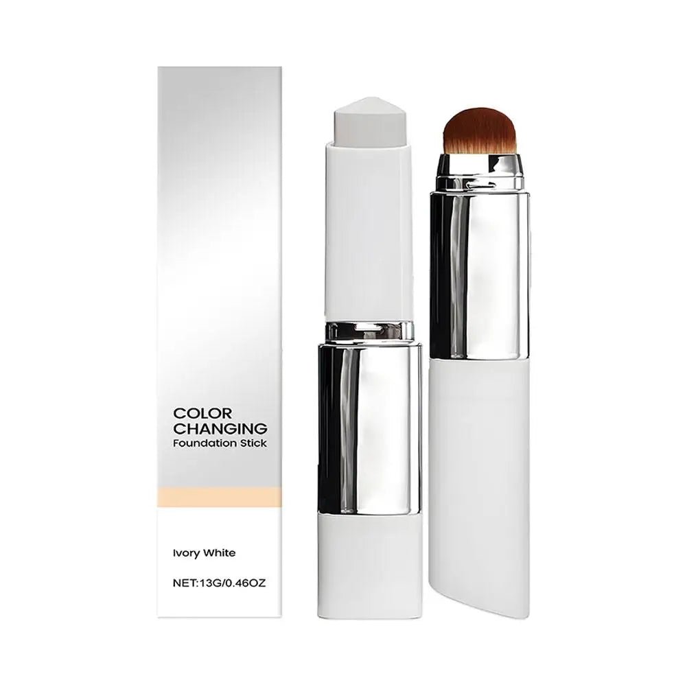 2-in-1 Color-Changing Foundation Stick Liquid Lightweight Moisturizing Brightening Foundation Color Changing For All Skin Types - LeeHT