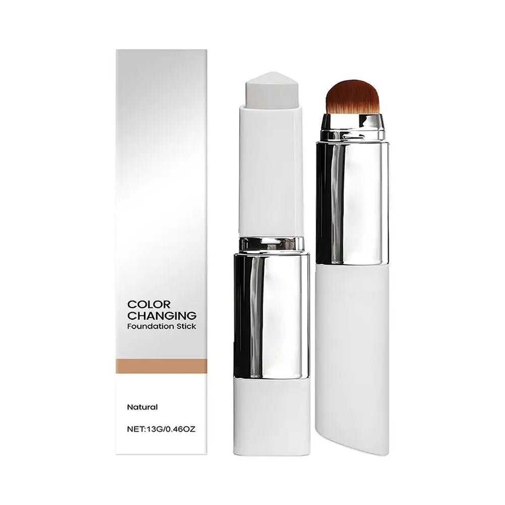 2-in-1 Color-Changing Foundation Stick Liquid Lightweight Moisturizing Brightening Foundation Color Changing For All Skin Types - LeeHT