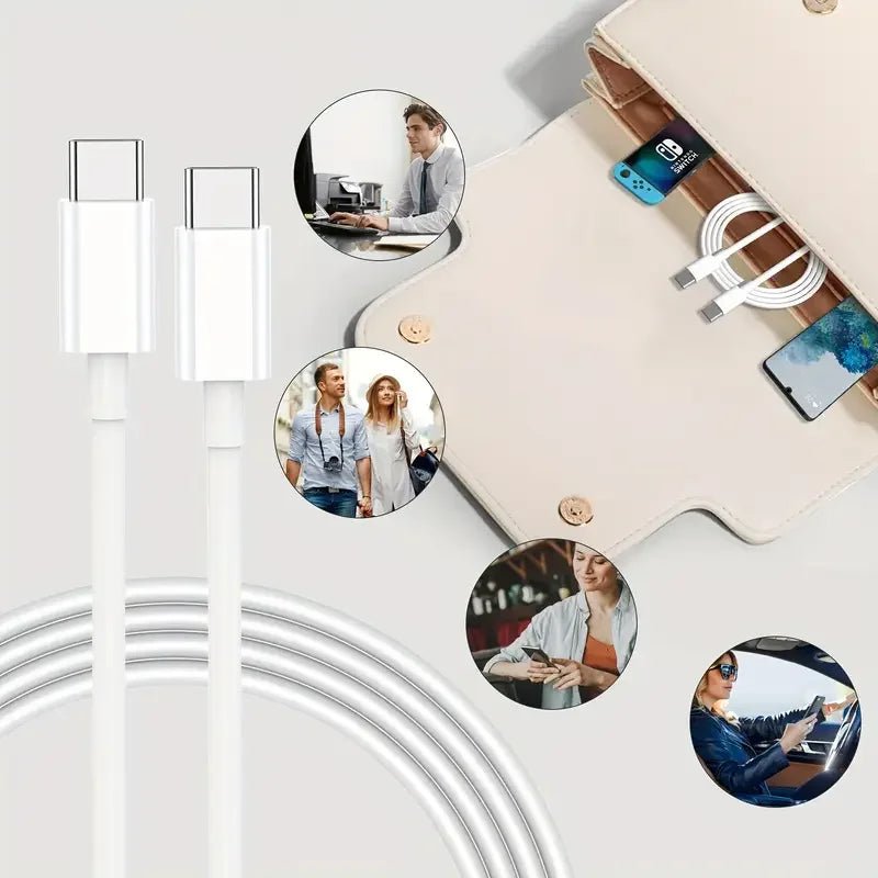 2 Packs USB Charger Block Sets with extra 6 Feets USB C Cable Fast Charging EU 60w Fast Charger for Traveling - LeeHT