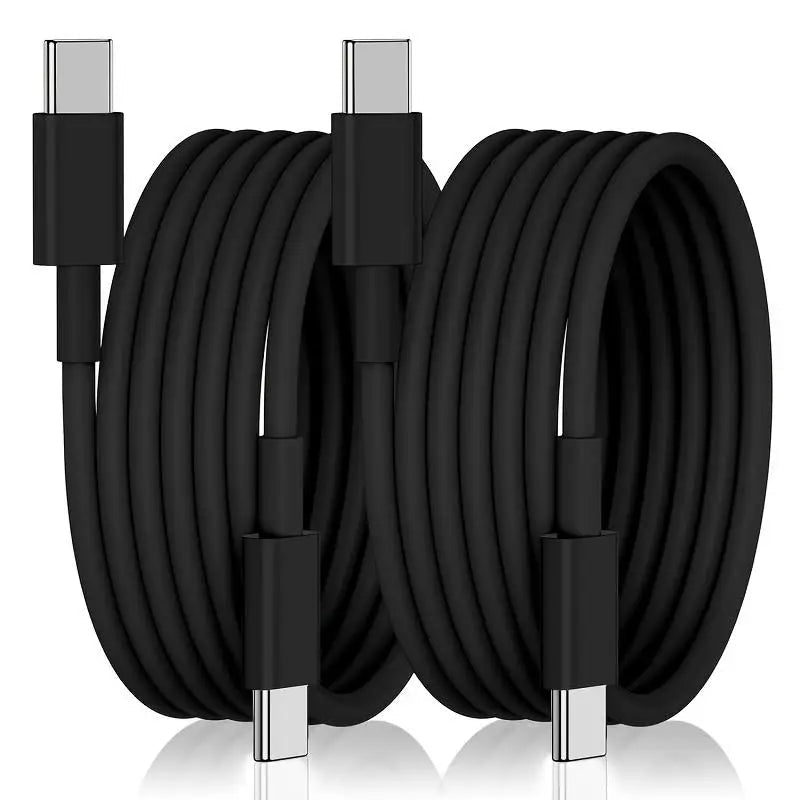 2 Packs USB Charger Block Sets with extra 6 Feets USB C Cable Fast Charging EU 60w Fast Charger for Traveling - LeeHT