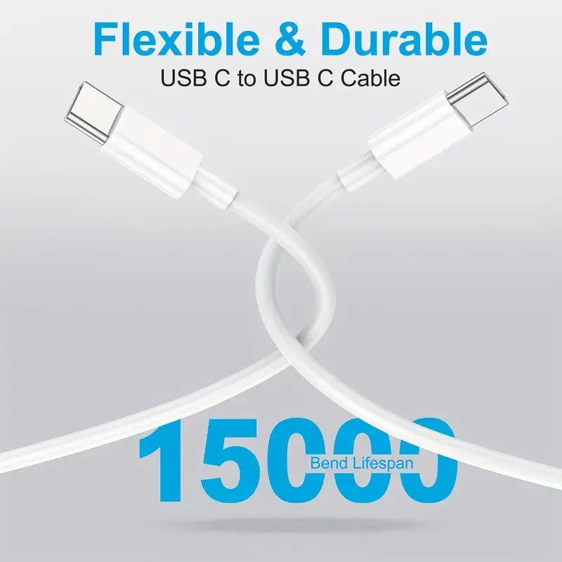 2 Packs USB Charger Block Sets with extra 6 Feets USB C Cable Fast Charging EU 60w Fast Charger for Traveling - LeeHT