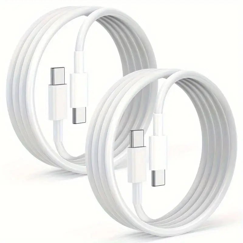 2 Packs USB Charger Block Sets with extra 6 Feets USB C Cable Fast Charging EU 60w Fast Charger for Traveling - LeeHT