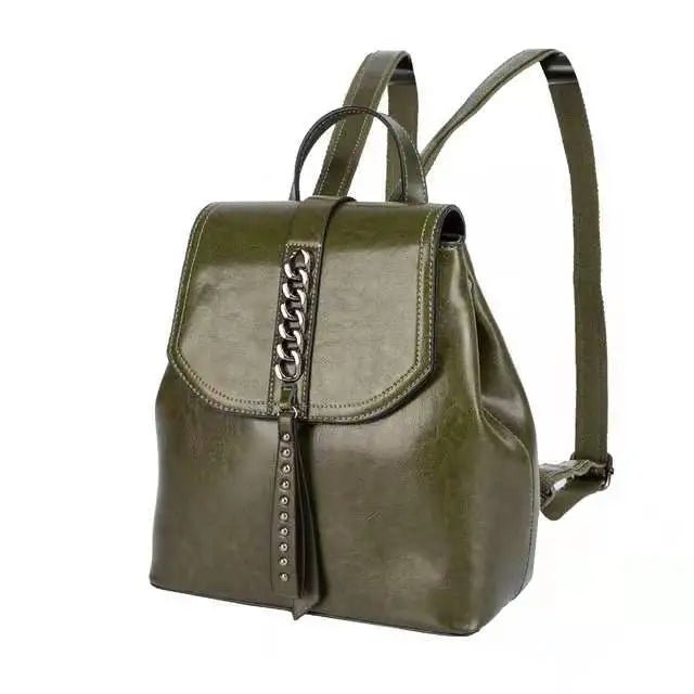 2022 Custom Student Genuine Leather Girls School Bags Casual Sports Women's Backpacks - LeeHT