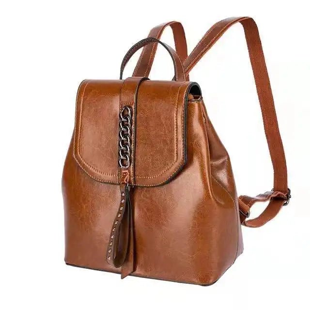 2022 Custom Student Genuine Leather Girls School Bags Casual Sports Women's Backpacks - LeeHT