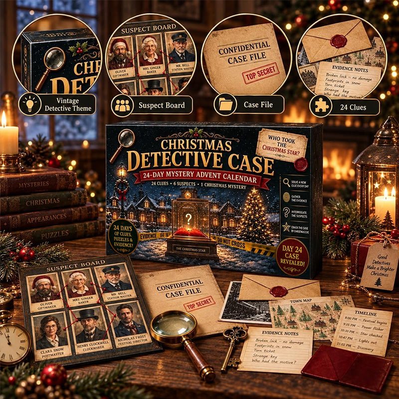 24-Day Mystery Adventure Advent Calendar – Christmas Puzzle Escape Room Game with 6 Themes, Daily Surprise Discovery - LeeHT