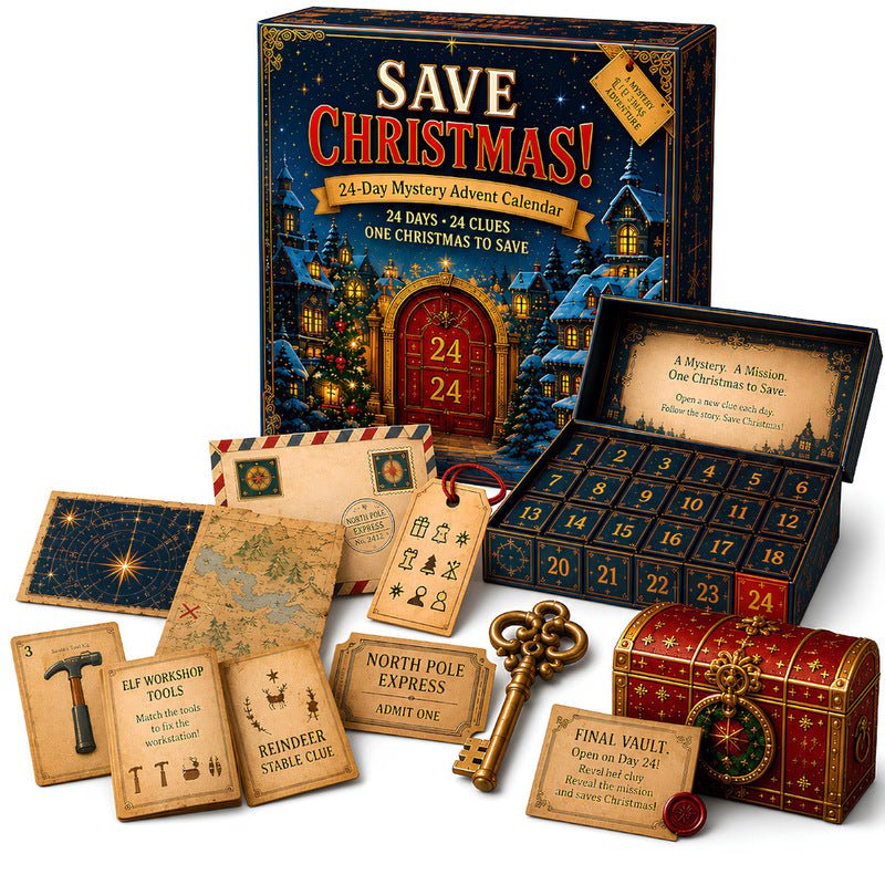 24-Day Mystery Adventure Advent Calendar – Christmas Puzzle Escape Room Game with 6 Themes, Daily Surprise Discovery - LeeHT