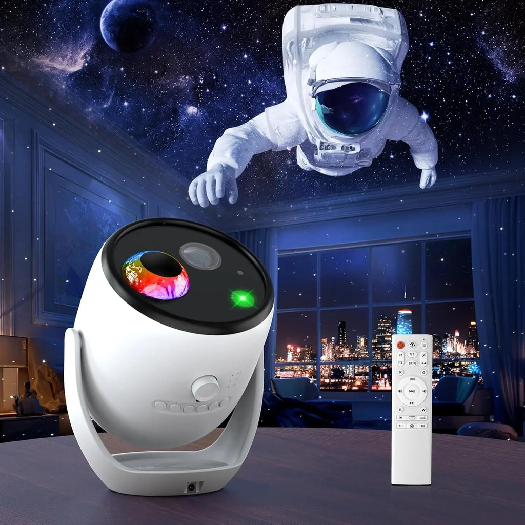 3D Dynamic Galaxy Projector, 3D Visual Star Projector Light with 90 Scenes, Planetarium Nightlight with Speaker for Room Decor - LeeHT