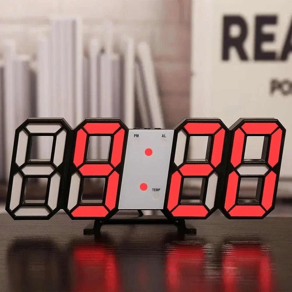 3D LED Digital Clock Wall Decoration Glow Night Mode Decoration for Bedroom Adjustable Electronic Watch Room Decor Aesthetics - LeeHT
