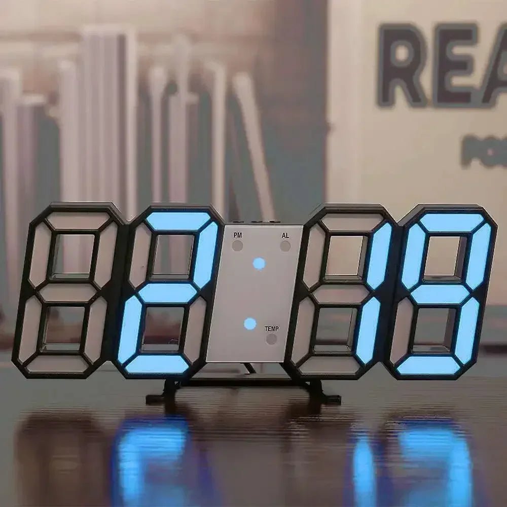 3D LED Digital Clock Wall Decoration Glow Night Mode Decoration for Bedroom Adjustable Electronic Watch Room Decor Aesthetics - LeeHT