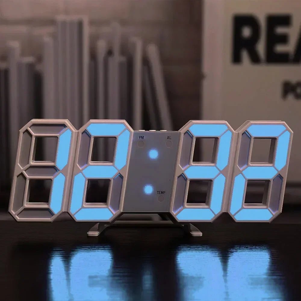 3D LED Digital Clock Wall Decoration Glow Night Mode Decoration for Bedroom Adjustable Electronic Watch Room Decor Aesthetics - LeeHT