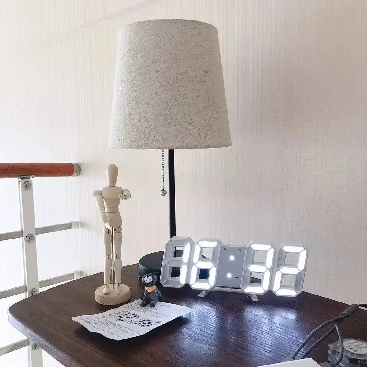 3D LED Digital Clock Wall Decoration Glow Night Mode Decoration for Bedroom Adjustable Electronic Watch Room Decor Aesthetics - LeeHT