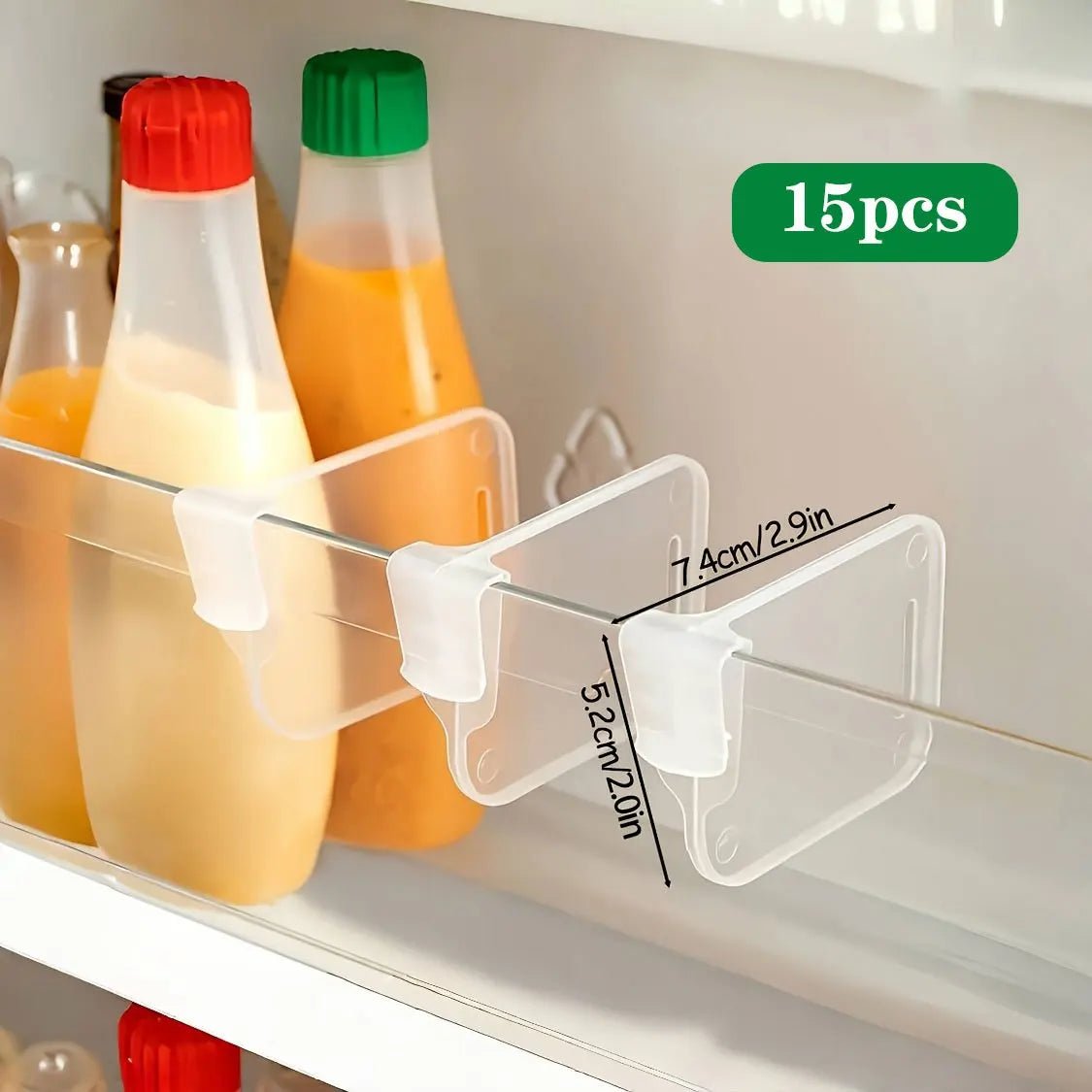 5 10 15 20PCS Sturdy Clear Refrigerator Organizer Dividers Adjustable Fridge Storage Kitchen Cabinets Space Saving Compartments - LeeHT