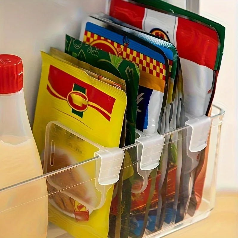 5 10 15 20PCS Sturdy Clear Refrigerator Organizer Dividers Adjustable Fridge Storage Kitchen Cabinets Space Saving Compartments - LeeHT