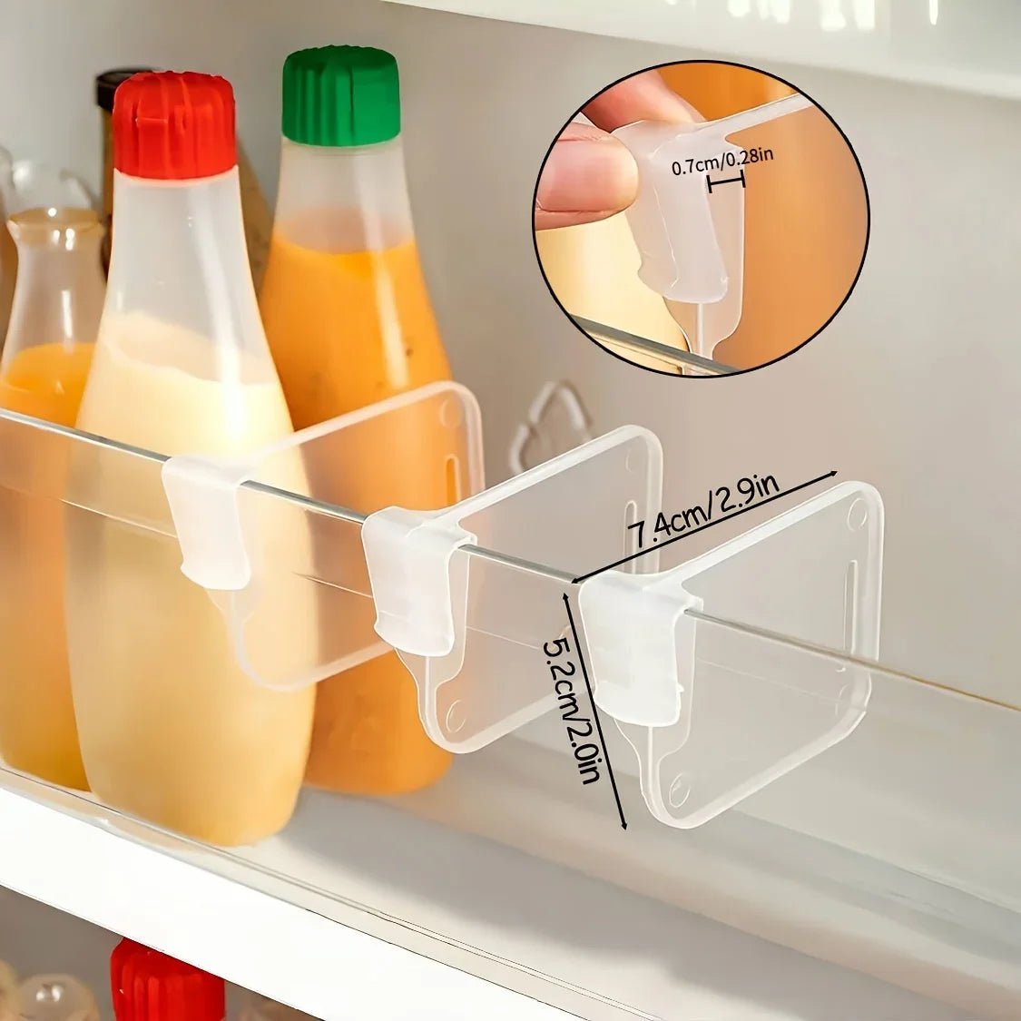 5 10 15 20PCS Sturdy Clear Refrigerator Organizer Dividers Adjustable Fridge Storage Kitchen Cabinets Space Saving Compartments - LeeHT