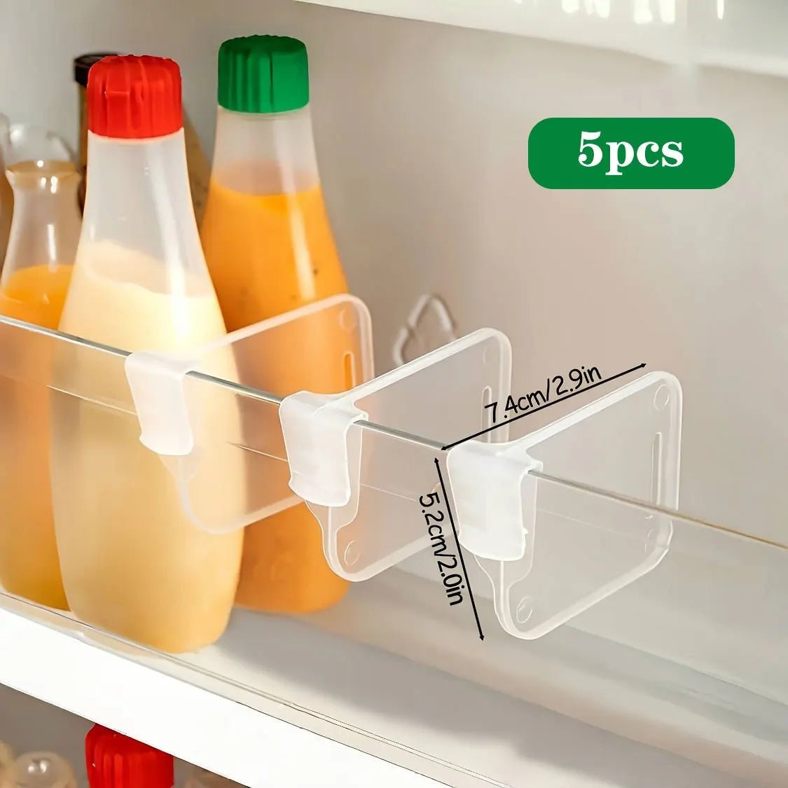 5 10 15 20PCS Sturdy Clear Refrigerator Organizer Dividers Adjustable Fridge Storage Kitchen Cabinets Space Saving Compartments - LeeHT