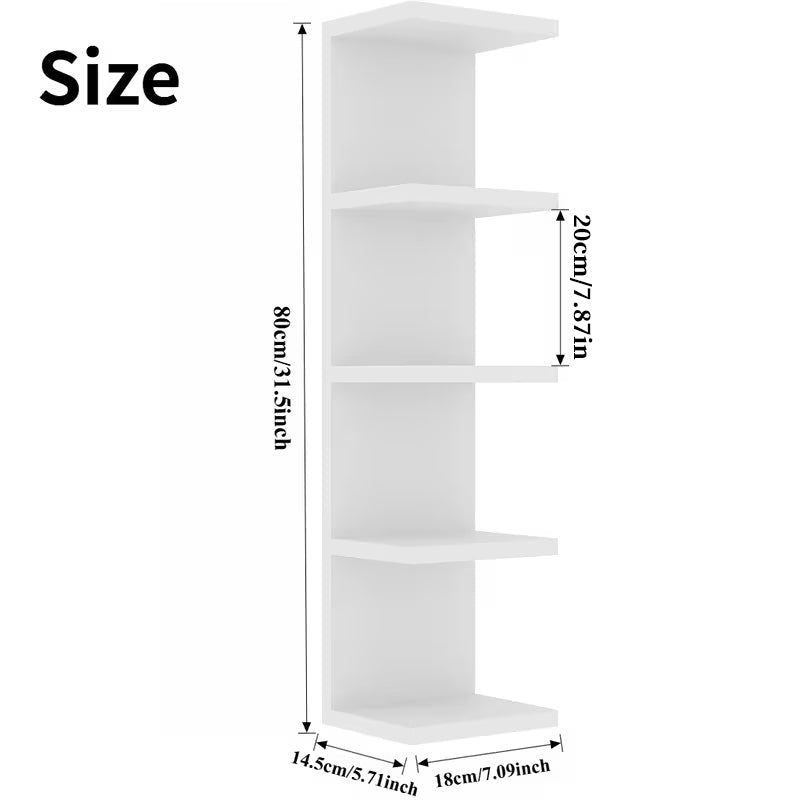 5-Tier Wall Floating Shelf 31.5", Wood-Style Display Rack for Books & Plants - LeeHT