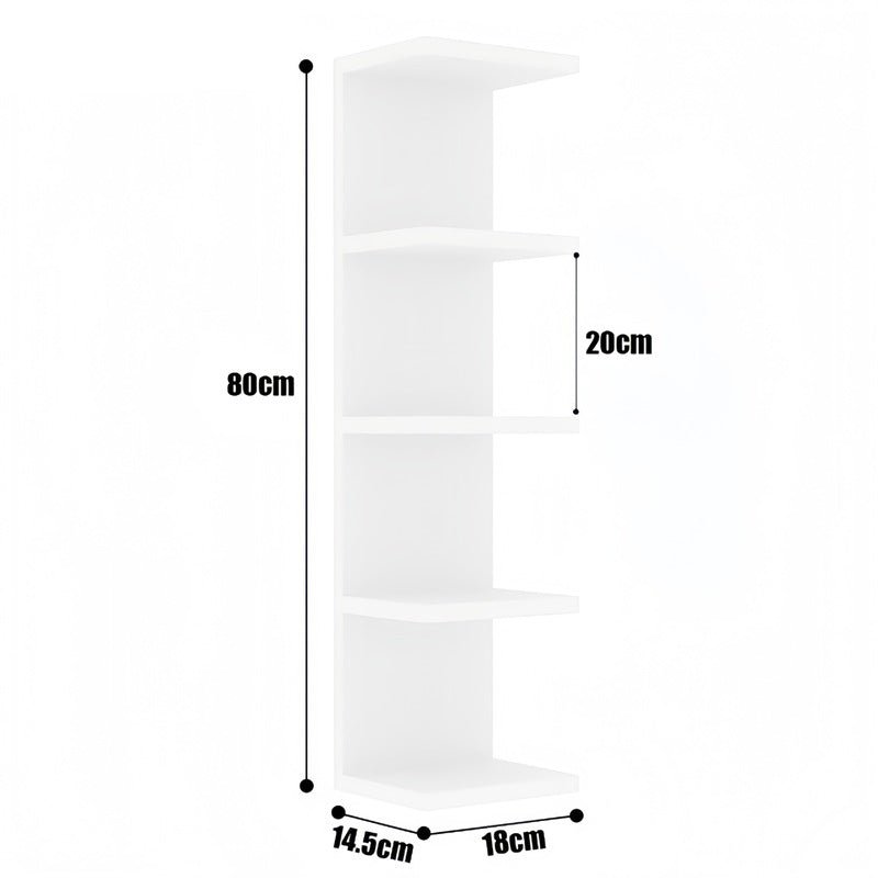 5-Tier Wall Floating Shelf 31.5", Wood-Style Display Rack for Books & Plants - LeeHT