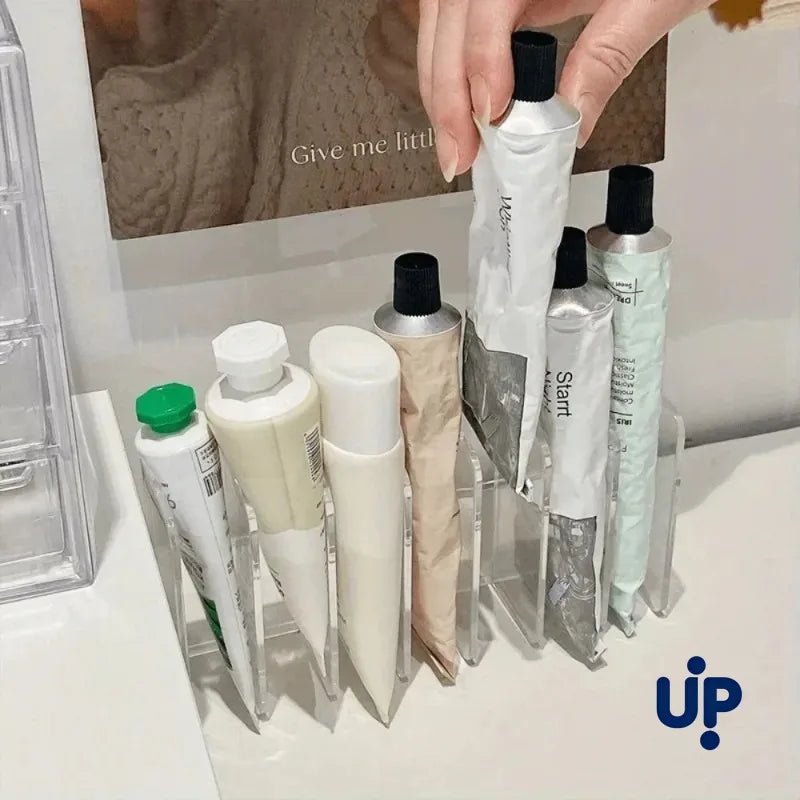 7-Slot Transparent Plastic Cosmetic Organizer Multi-Functional Makeup Holder for Home Office Bathroom Dressing Table Sorting - LeeHT