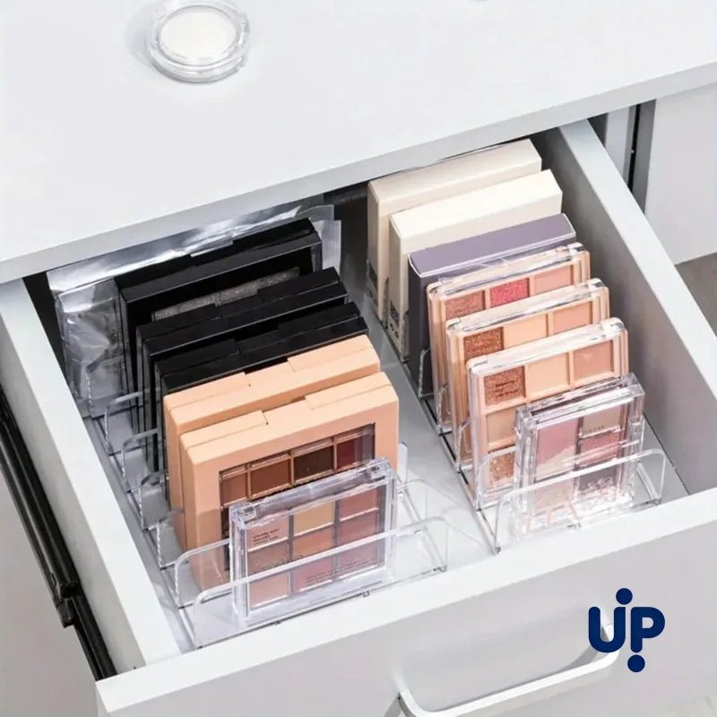 7-Slot Transparent Plastic Cosmetic Organizer Multi-Functional Makeup Holder for Home Office Bathroom Dressing Table Sorting - LeeHT