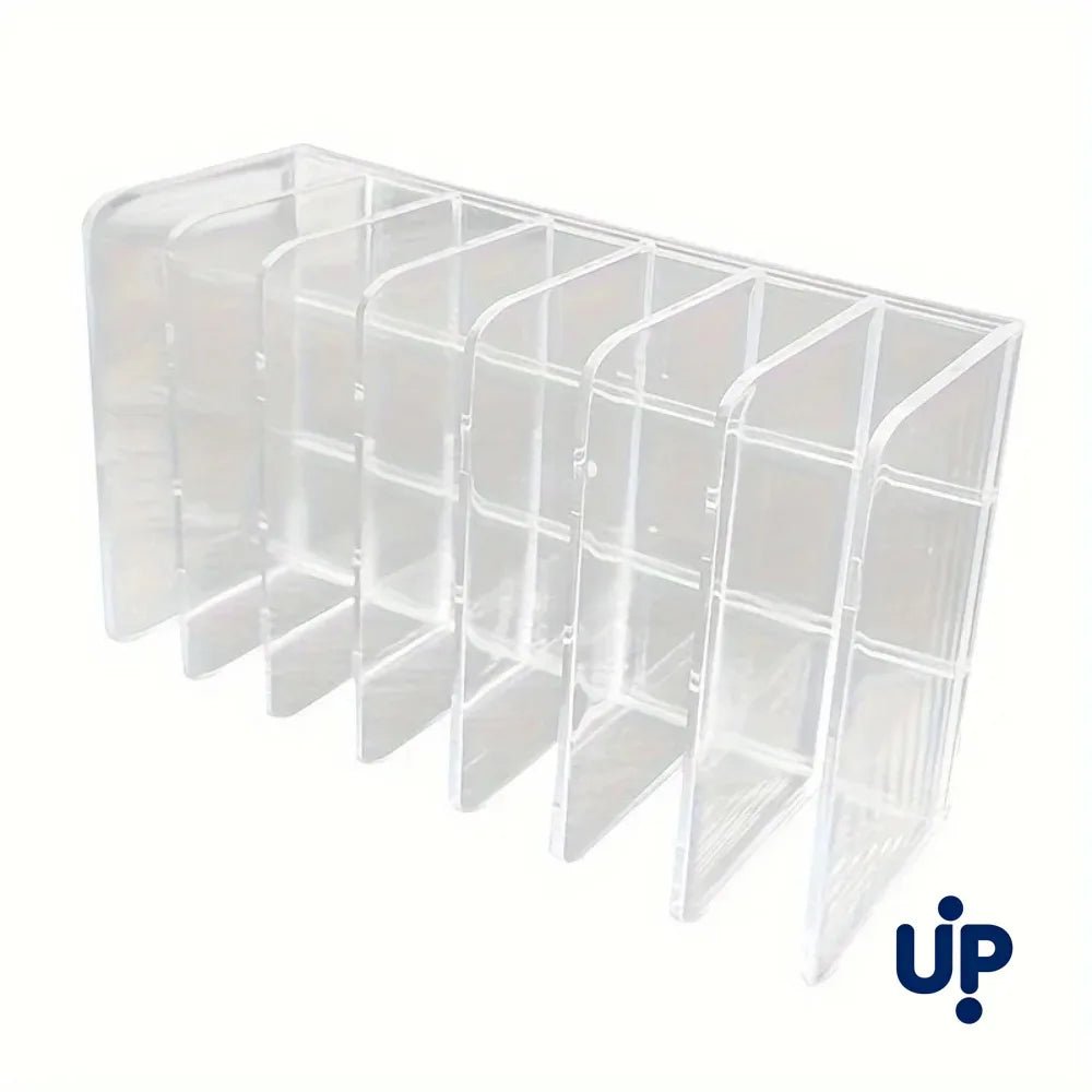 7-Slot Transparent Plastic Cosmetic Organizer Multi-Functional Makeup Holder for Home Office Bathroom Dressing Table Sorting - LeeHT
