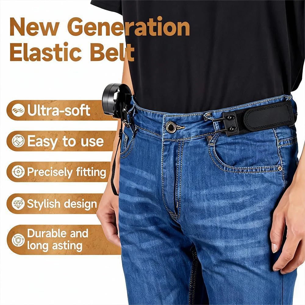Adjustable Buckleless Belt for Men Hook Elastic Waist Buckle Free Waist Belt Tactical Casual No Buckle Invisible Belts Men Gift - LeeHT