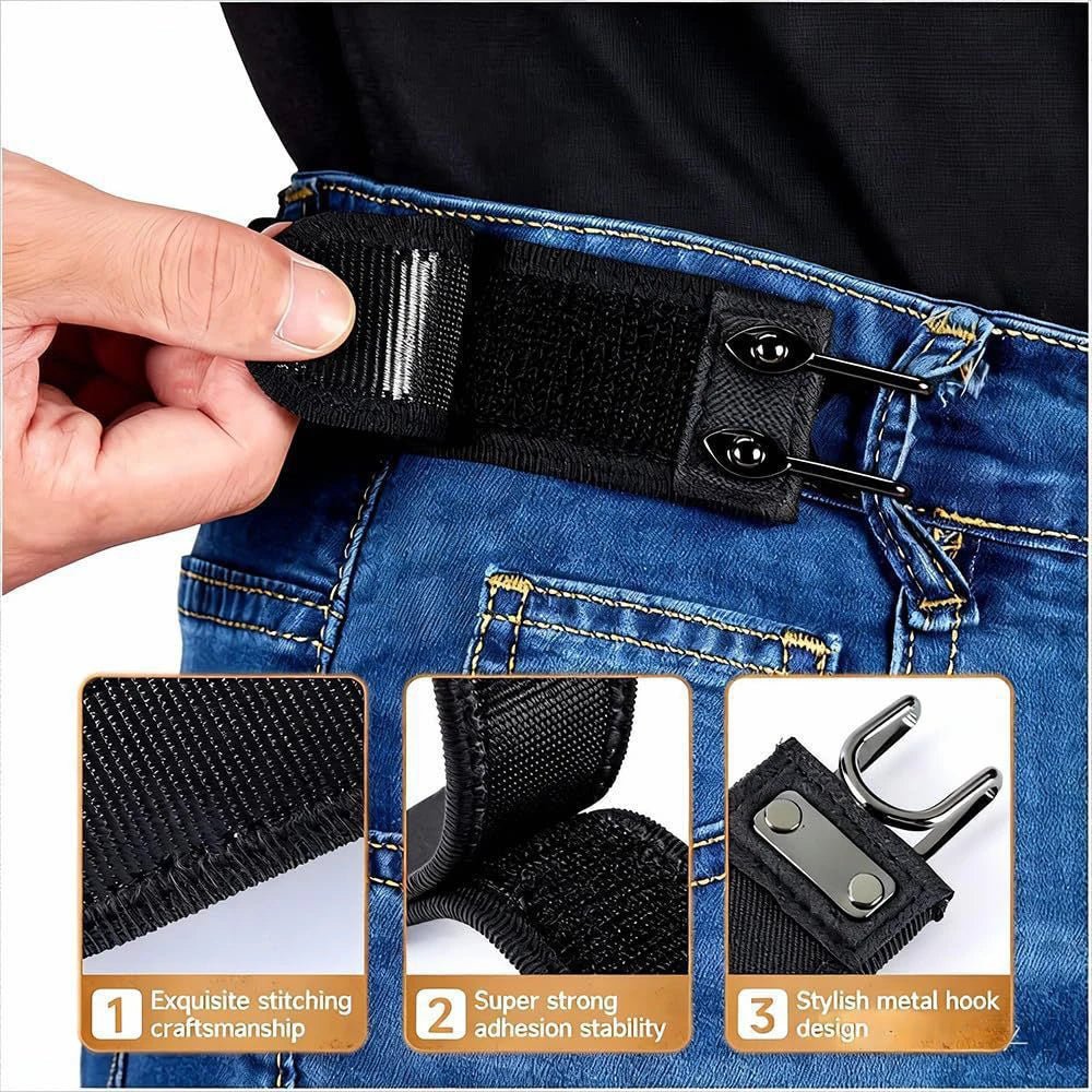 Adjustable Buckleless Belt for Men Hook Elastic Waist Buckle Free Waist Belt Tactical Casual No Buckle Invisible Belts Men Gift - LeeHT