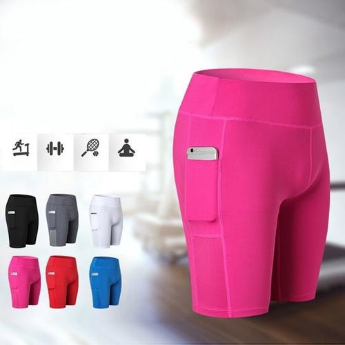 All Seasons Yoga Shorts Stretchable With Phone Pocket - LeeHT
