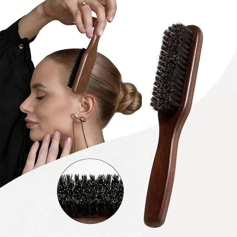 Boar Bristle Hair Brush (Unisex) - Fragrance-Free Professional Barber Styling Bristle Brush, Suitable for Thick/Fine Hair - LeeHT